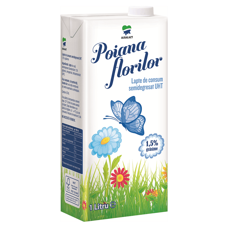 Albalact Poiana Florilor Lapte Uht 1.5% 1L