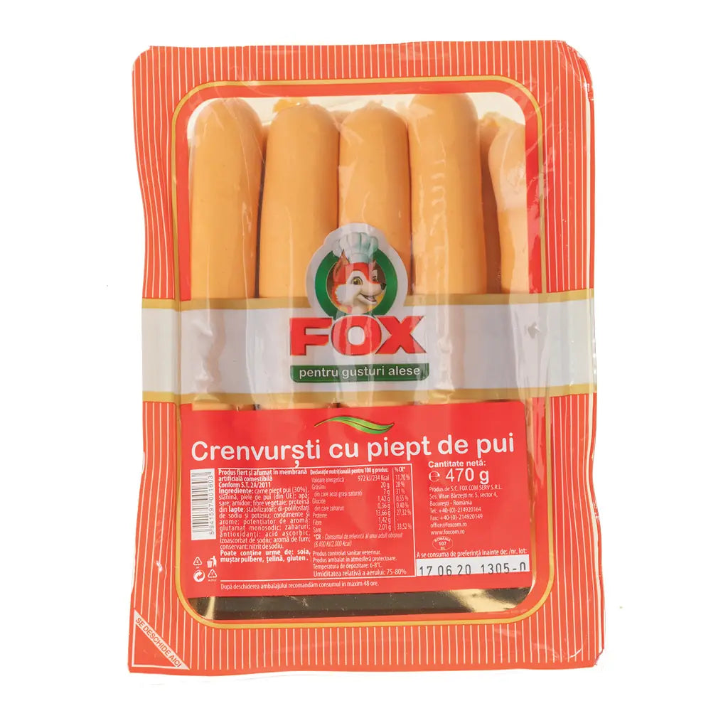 Fox Crenwursti Piept Pui 470G