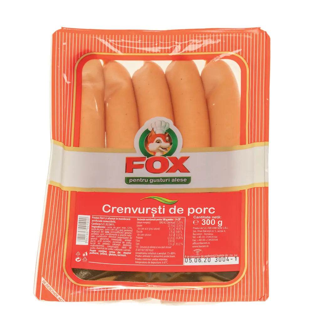 Fox Crenwursti Porc 300G