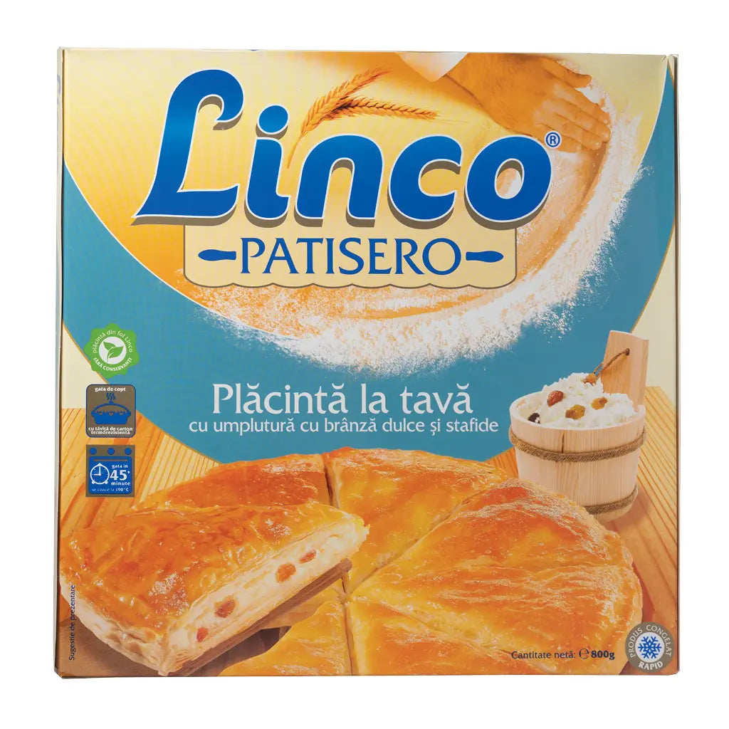 Linco Placinta Cu Branza Si Stafide 800G