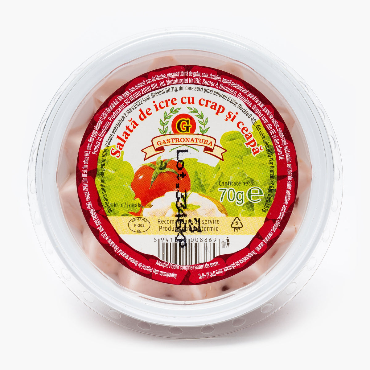 Negro Salata Icre Crap Cu Ceapa 70G Gastronatura