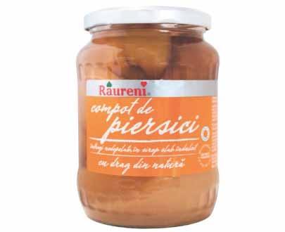 Raureni Compot Piersici Depelate 1/2 700G