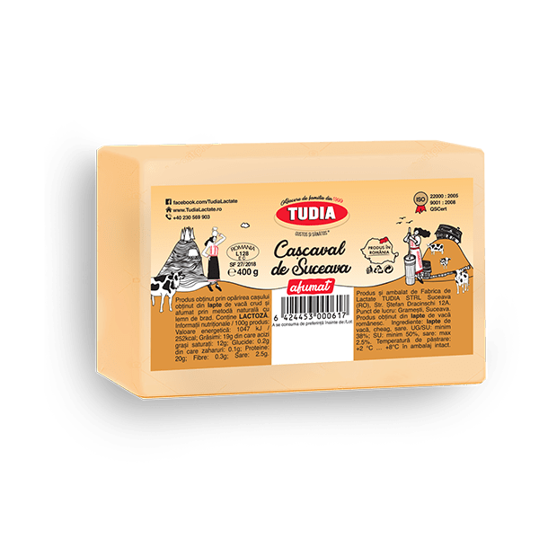 Tudia Cascaval Suceava Afumat 400G Vid